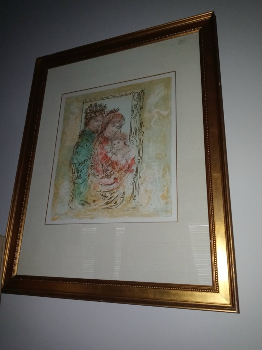 Gold Framed Religious Family Art Print - Multicolor